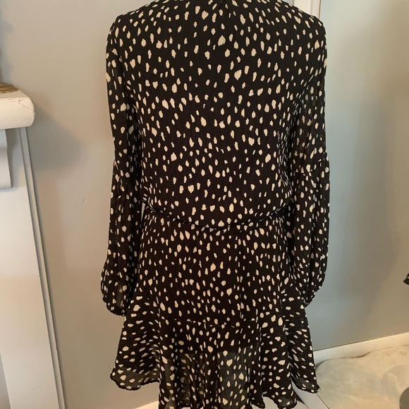 A-Line Dress By Together polka dot Black Gauzy Romantic Flouncy whimsigoth Sz M - Picture 8 of 16